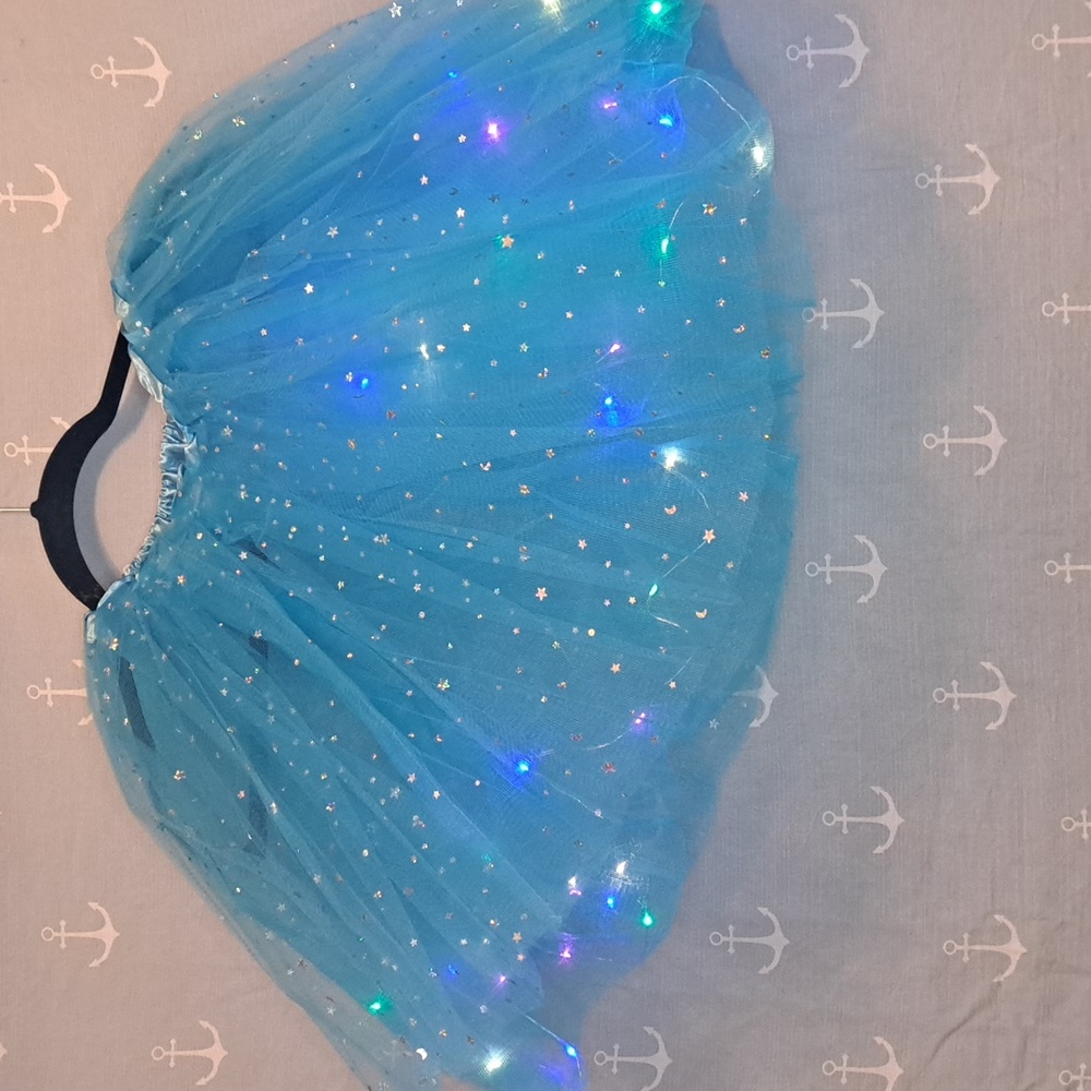 Teal Sparkle Tulle Mini Skirt - Picture 2 of 6